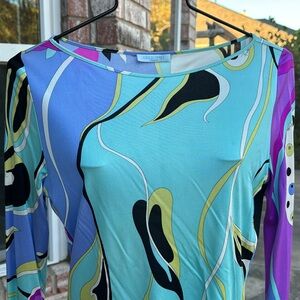 Vintage Emilio Pucci Silk Pullover Top Castor spa US 8 As Is